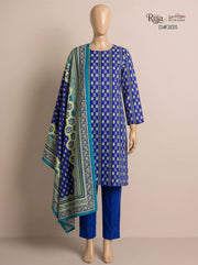 3 Piece - Unstitched Khaddar – D#3011