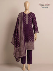 3 Piece - Unstitched Khaddar – D#3014