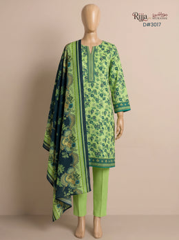 3 Piece - Unstitched Khaddar – D#3017