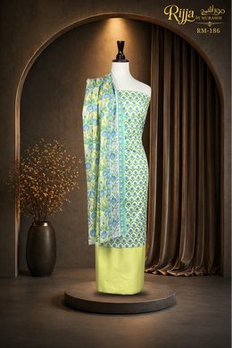 Rijja RM-186 Premium Unstitched Lawn Suit