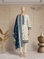 3 Piece - Unstitched Khaddar – D#3027