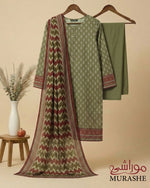 Murashe Rijja Premium Lawn 3-Piece Unstitched Suit with floral fabric in vibrant colors, suitable for elegant traditional wear.