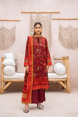 Salwa MFDS-E4-SA-3P-10 Cross Slub Lawn Three Piece