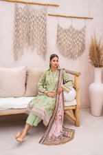 Salwa MFDS-E4-SA-3P-01 Cross Slub Lawn Three Piece - MURASHE