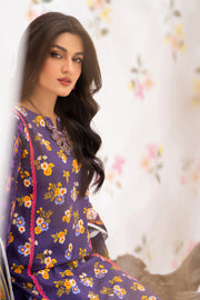 Gull-e-Noor MFDS-D4-GN-3P-01 Slub Lawn Three Piece - MURASHE