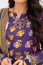 Gull-e-Noor MFDS-D4-GN-3P-01 Slub Lawn Three Piece - MURASHE