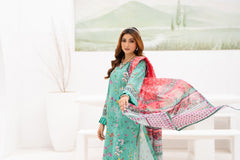 Gull-e-Noor MFDS-D4-GN-3P-02 Slub Lawn Three Piece