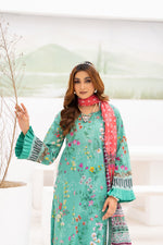 Gull-e-Noor MFDS-D4-GN-3P-02 Slub Lawn Three Piece - MURASHE