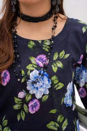 Gull-e-Noor MFDS-D4-GN-3P-03 Slub Lawn Three Piece - MURASHE