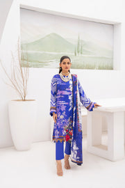 Gull-e-Noor MFDS-D4-GN-3P-04 Slub Lawn Three Piece - MURASHE