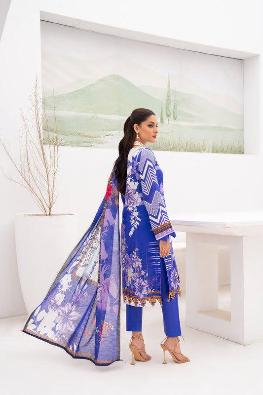 Gull-e-Noor MFDS-D4-GN-3P-04 Slub Lawn Three Piece