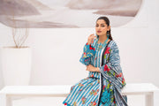 Gull-e-Noor MFDS-D4-GN-3P-06 Slub Lawn Three Piece - MURASHE