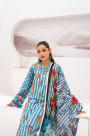Gull-e-Noor MFDS-D4-GN-3P-06 Slub Lawn Three Piece - MURASHE