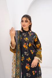 Gull-e-Noor MFDS-D4-GN-3P-09 Slub Lawn Three Piece - MURASHE