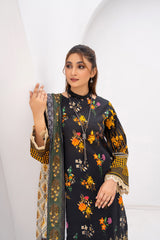 Gull-e-Noor MFDS-D4-GN-3P-09 Slub Lawn Three Piece