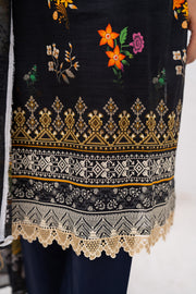 Gull-e-Noor MFDS-D4-GN-3P-09 Slub Lawn Three Piece - MURASHE