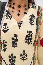Gull-e-Noor MFDS-D4-GN-3P-10 Slub Lawn Three Piece - MURASHE