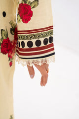 Gull-e-Noor MFDS-D4-GN-3P-10 Slub Lawn Three Piece