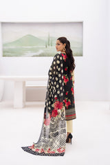 Gull-e-Noor MFDS-D4-GN-3P-10 Slub Lawn Three Piece