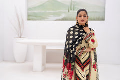 Gull-e-Noor MFDS-D4-GN-3P-10 Slub Lawn Three Piece