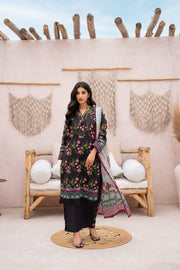 Salwa MFDS-E4-SA-3P-06 Cross Slub Lawn Three Piece - MURASHE