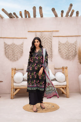 Salwa MFDS-E4-SA-3P-06 Cross Slub Lawn Three Piece - MURASHE