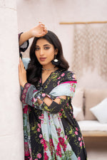 Salwa MFDS-E4-SA-3P-06 Cross Slub Lawn Three Piece - MURASHE