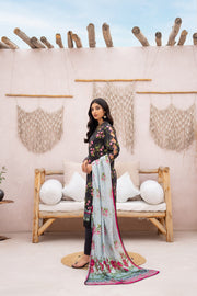 Salwa MFDS-E4-SA-3P-06 Cross Slub Lawn Three Piece - MURASHE