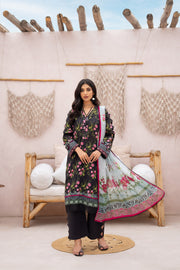 Salwa MFDS-E4-SA-3P-06 Cross Slub Lawn Three Piece - MURASHE