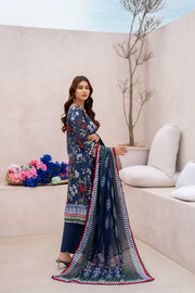 Salwa MFDS-E4-SA-3P-03 Cross Slub Lawn Three Piece - MURASHE