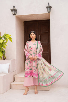 Salwa MFDS-E4-SA-3P-04 Cross Slub Lawn Three Piece - MURASHE