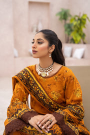 Salwa MFDS-E4-SA-3P-07 Cross Slub Lawn Three Piece - MURASHE