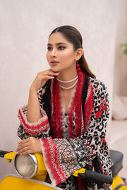 Salwa MFDS-E4-SA-3P-09 Cross Slub Lawn Three Piece - MURASHE