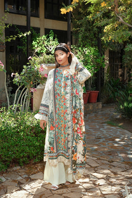 ZUHAL MFDS-i4-ZU-3P-04 Doria Lawn Three Piece - MURASHE