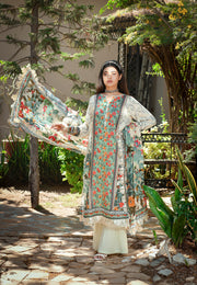 ZUHAL MFDS-i4-ZU-3P-04 Doria Lawn Three Piece - MURASHE