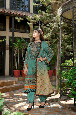 ZUHAL MFDS-i4-ZU-3P-06 Doria Lawn Three Piece - MURASHE