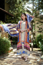 ZUHAL MFDS-i4-ZU-3P-03 Doria Lawn Three Piece - MURASHE