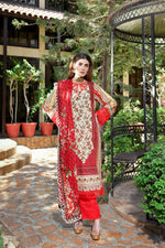 ZUHAL MFDS-i4-ZU-3P-01 Doria Lawn Three Piece - MURASHE