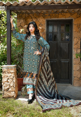 ZUHAL MFDS-i4-ZU-3P-05 Doria Lawn Three Piece - MURASHE