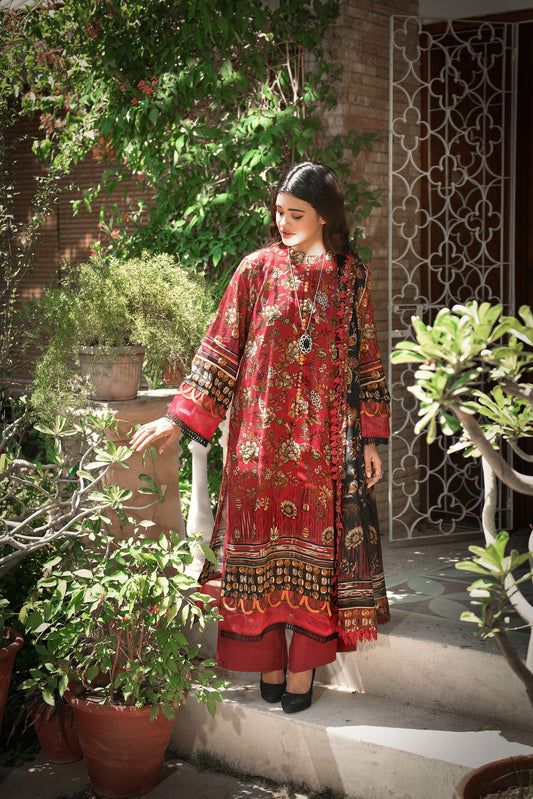 ZUHAL MFDS-i4-ZU-3P-08 Doria Lawn Three Piece