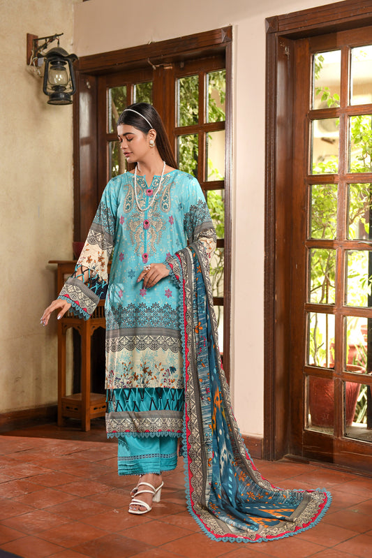 Zayna MFDS-J4-ZA-3P-06 Slub Lawn Three Piece