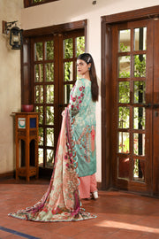 Zayna MFDS-J4-ZA-3P-10 Slub Lawn Three Piece - MURASHE