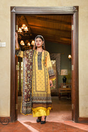 Zayna MFDS-J4-ZA-3P-04 Slub Lawn Three Piece - MURASHE