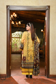 Zayna MFDS-J4-ZA-3P-04 Slub Lawn Three Piece - MURASHE