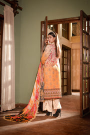 Zayna MFDS-J4-ZA-3P-07 Slub Lawn Three Piece - MURASHE