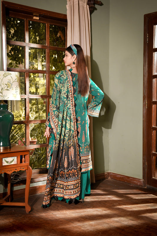 Zayna MFDS-J4-ZA-3P-01 Slub Lawn Three Piece