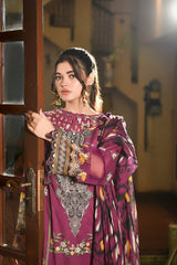 Zayna MFDS-J4-ZA-3P-09 Slub Lawn Three Piece