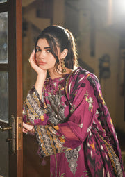 Zayna MFDS-J4-ZA-3P-09 Slub Lawn Three Piece - MURASHE