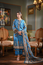 Zayna MFDS-J4-ZA-3P-08 Slub Lawn Three Piece - MURASHE