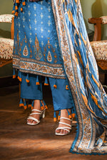 Zayna MFDS-J4-ZA-3P-08 Slub Lawn Three Piece - MURASHE